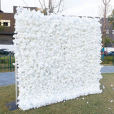 Aperturee - Aperturee Pure White Romantic Artificial Wedding Flower Wall